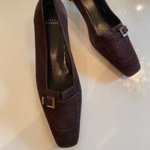 Stuart Weitzman Decorative Suede Heels
